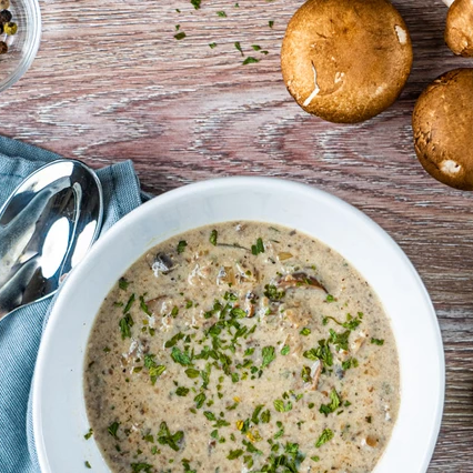 Healthier Creamy Mushroom Soup